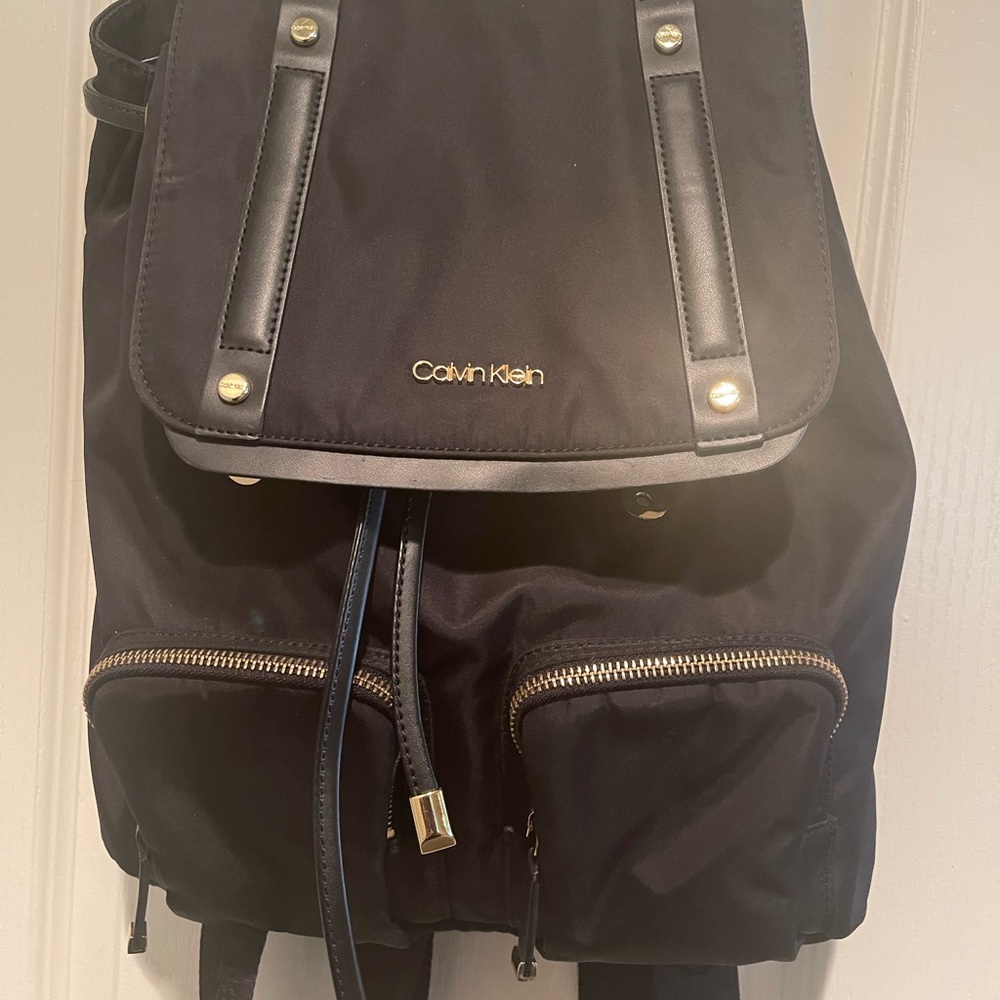 Calvin Klein Black BackPack Barely Used Nylon/leather